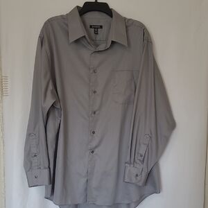 George Men's Gray Button-Up Dress Shirt